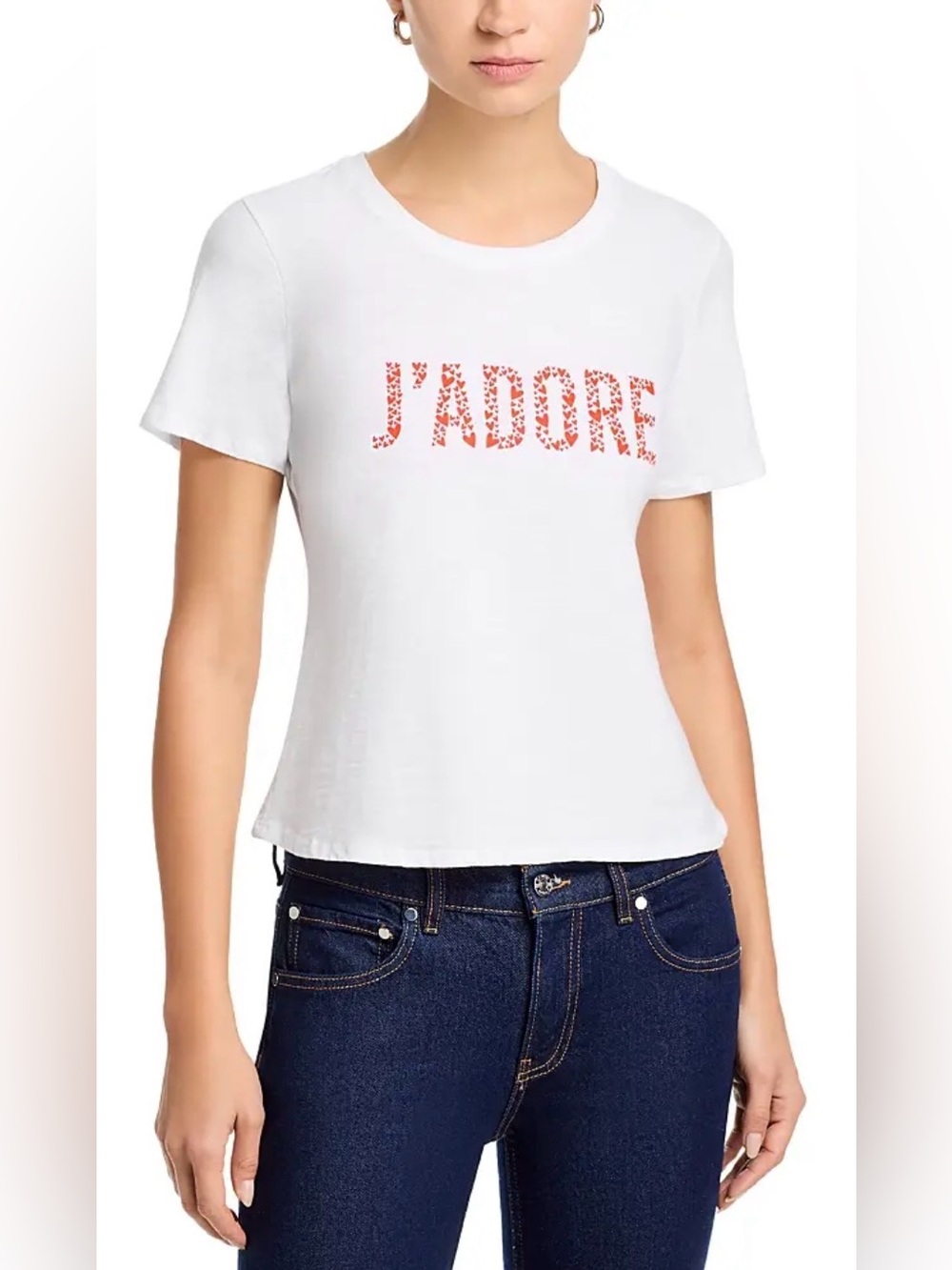 Cinq À Sept Womens J' Adore Shrunken T-Shirt S
